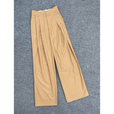 E7121春季新款高腰净色女士休闲裤通勤西装裤宽松时尚直筒裤