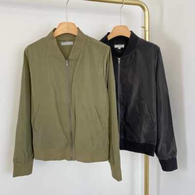 B2185日单新款女装纯色立领棒球服小个子简约休闲设计感夹克外套