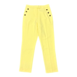 高腰休闲裤 韩版 OL通勤西装 裤 E2252春季 两侧斜插袋纯色长裤 新款