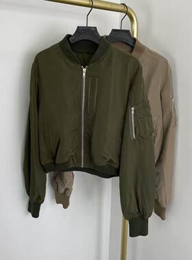 H2023日单棒球服外套2026春秋时尚拉链工装立领短外套夹克棒球服