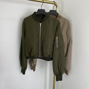 H2023日单棒球服外套2026春秋时尚 立领短外套夹克棒球服 拉链工装