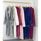 浴袍保暖舒适情侣晨袍 睡袍珊瑚绒长款 C8021外贸新款 男女同款