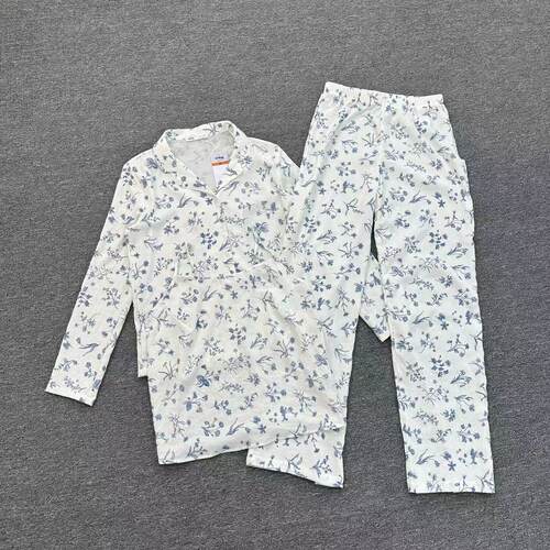 E7142春夏季碎花睡衣三件套长袖长裤吊带温柔风可外穿家居服