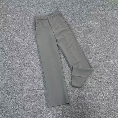 C7189新款简约灰色西装阔腿裤女高腰垂感显瘦百搭通勤直筒裤