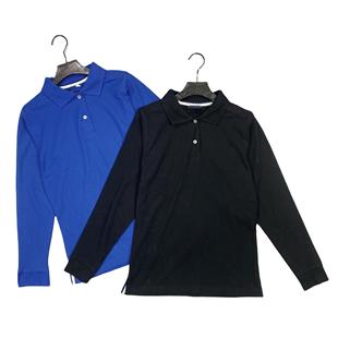 百搭上衣侧开叉男女POLO衫 B6032春季 T恤时尚 新款 两粒扣翻领长袖