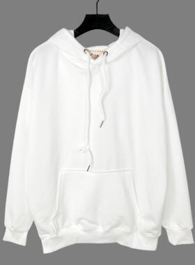 E4005-1外贸新款纯色连帽男女加绒卫衣时尚休闲减龄百搭套头上衣