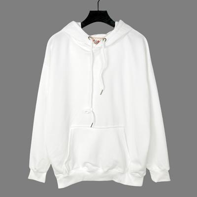 E4005-1外贸新款纯色连帽男女加绒卫衣时尚休闲减龄百搭套头上衣