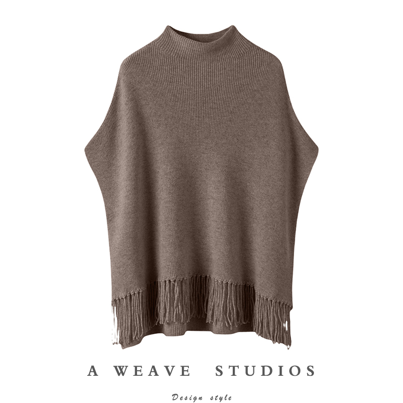 时尚个性半高领中长款100%纯羊绒衫女蝙蝠袖斗篷披肩针织毛衣外穿,女装/女士精品,羊绒衫,淘宝优惠券,粉丝福利购,淘宝优惠卷