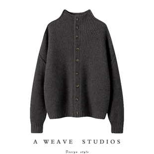 毛衣加厚女 半高领夹花正反两穿针织衫 非常抬气质 100%纯山羊绒衫