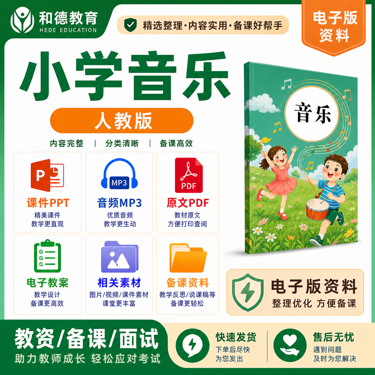 人教版小学音乐一二三年级四五六上下册教案课件PPT音频备课面试