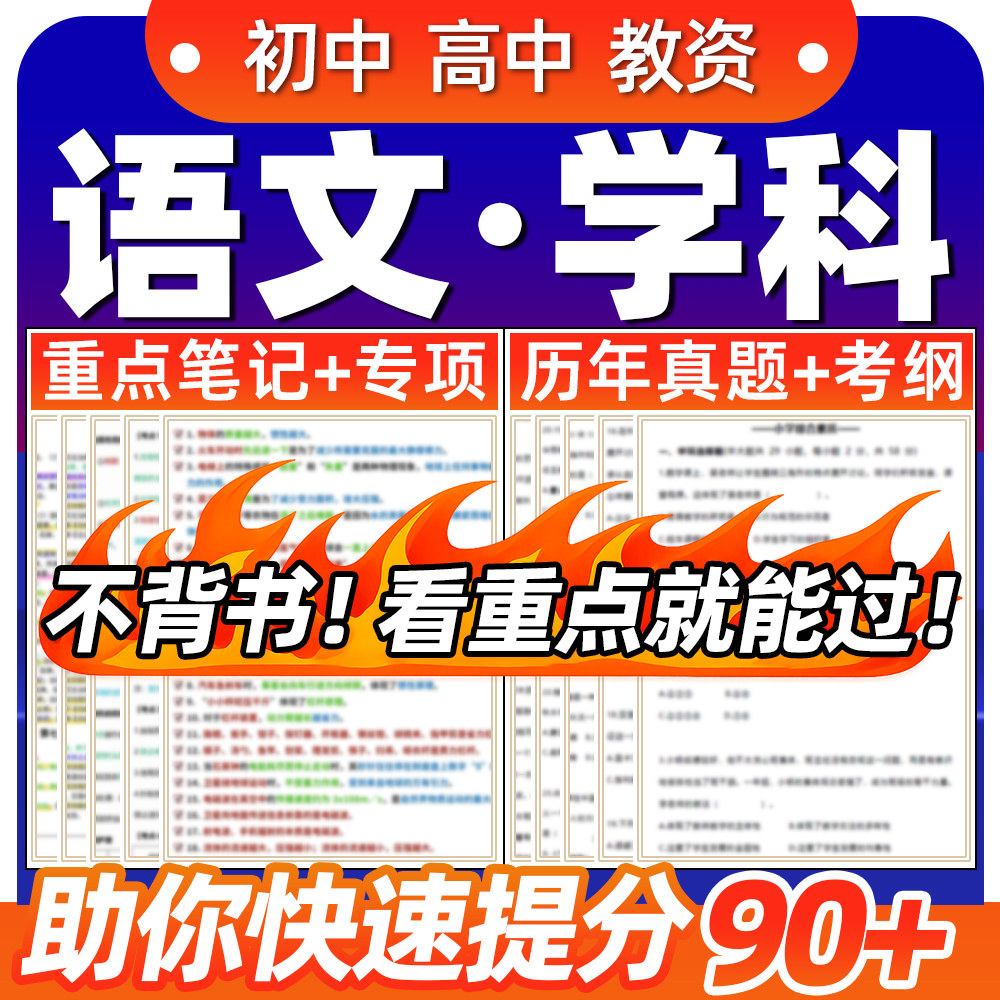 高中专业初中语文学科知识与教学能力历年真题重点笔记教资科目三
