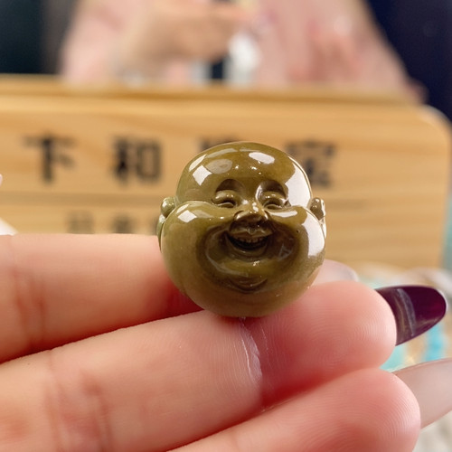 瓷釉级弥勒佛头 卡20.2