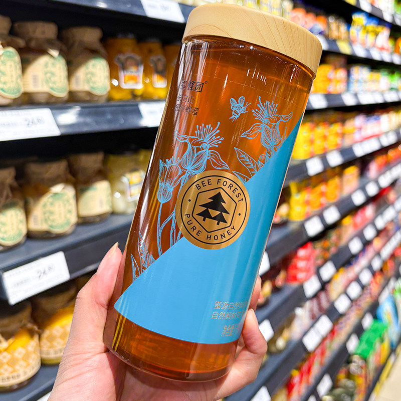 胖东来代购超市代购长白山紫椴原蜜枸杞天然蜂蜜冲饮紫椴即食蓝标