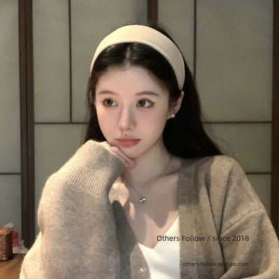 白色发箍女日常外戴宽边发箍