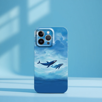 蓝色海洋鲸鱼手机壳苹果华为菲林