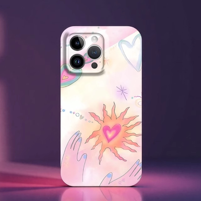 个性爱心手机壳苹果16全包菲林壳