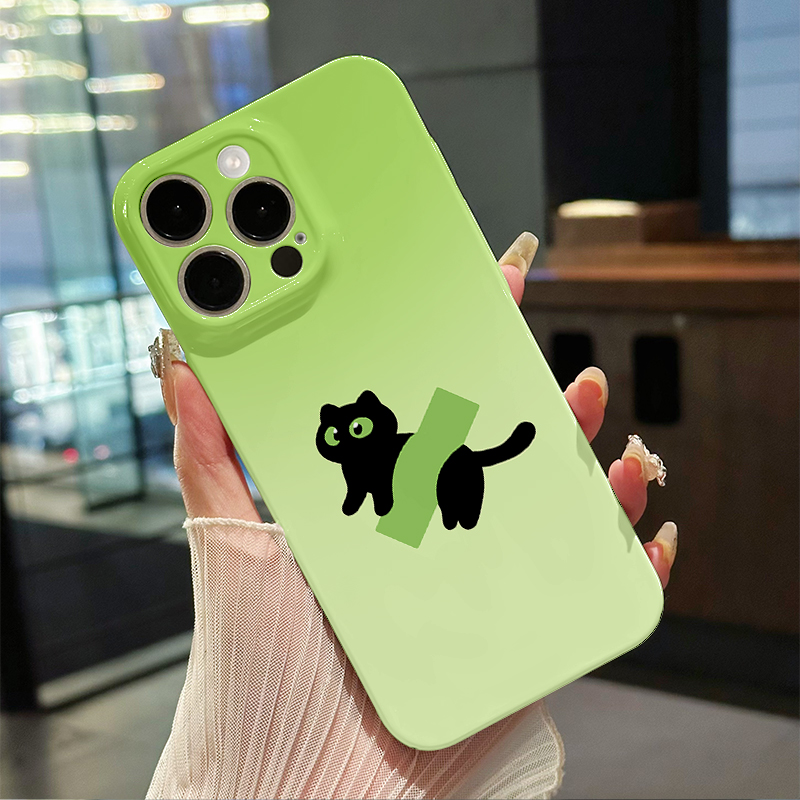 胶带上的小黑猫手机壳适用iphone16promax苹果15pro全包可爱简约14菲林软壳13华为mate70荣耀300红米k80vivo