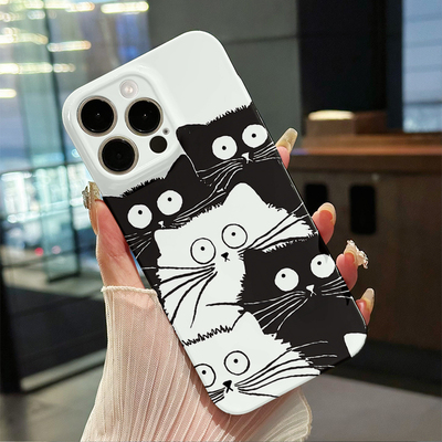 黑白可爱猫咪手机壳菲林壳软壳