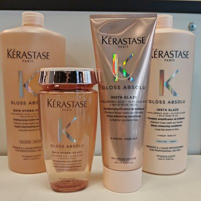 现货卡诗新款Gloss Absolu水润光泽釉彩玫瑰香洗发水护发素1000ml