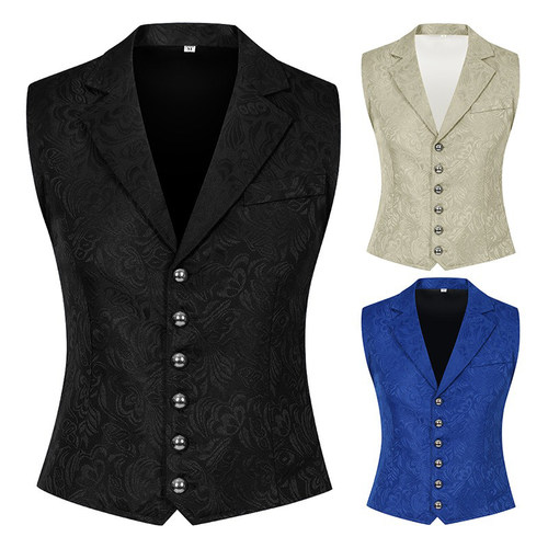 男士单排扣纯色马甲外套休闲背心