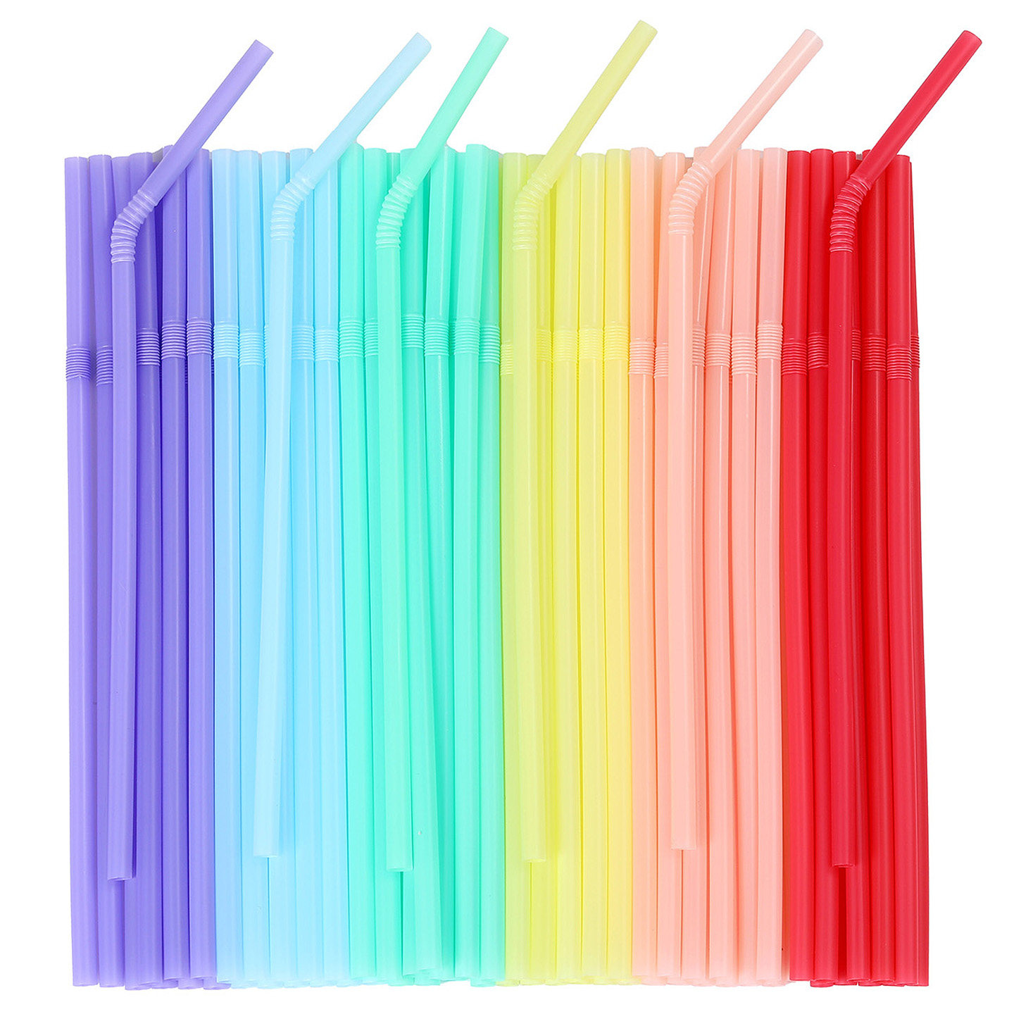 彩色一次性塑料吸管批发玛卡龙可弯曲饮料吸管果汁饮料奶茶饮用管