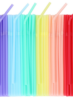 彩色一次性塑料吸管批发玛卡龙可弯曲饮料吸管果汁饮料奶茶饮用管