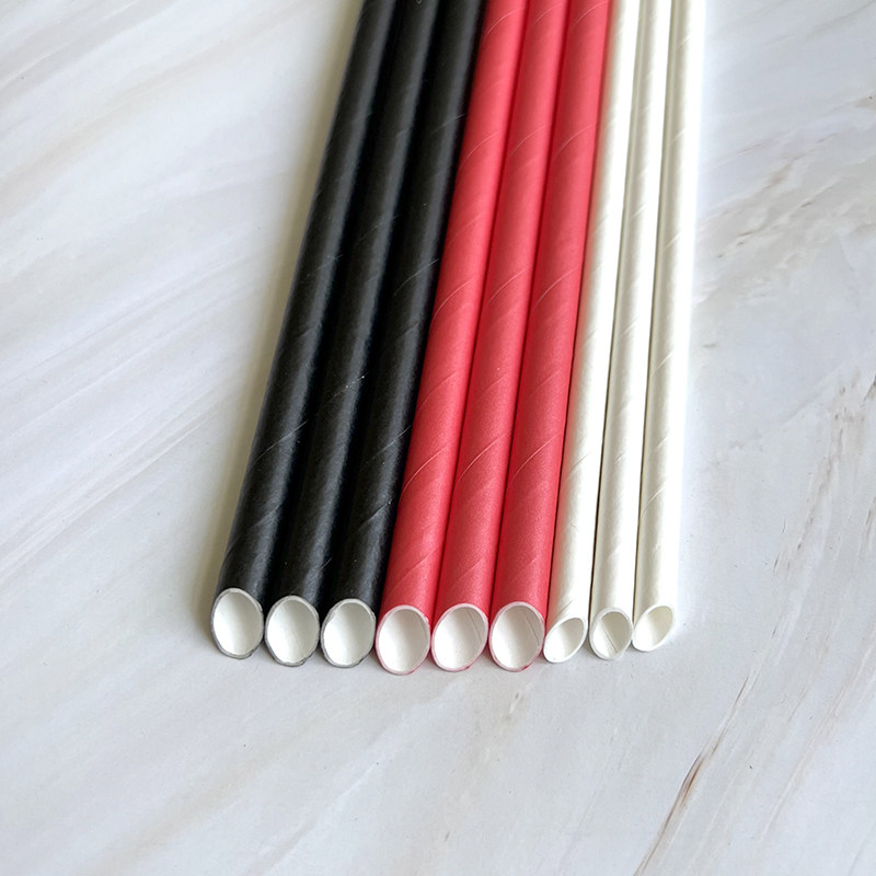 一次性纸质果汁饮料吸管可降解尖头8mm奶茶吸管牛皮纸环保饮管