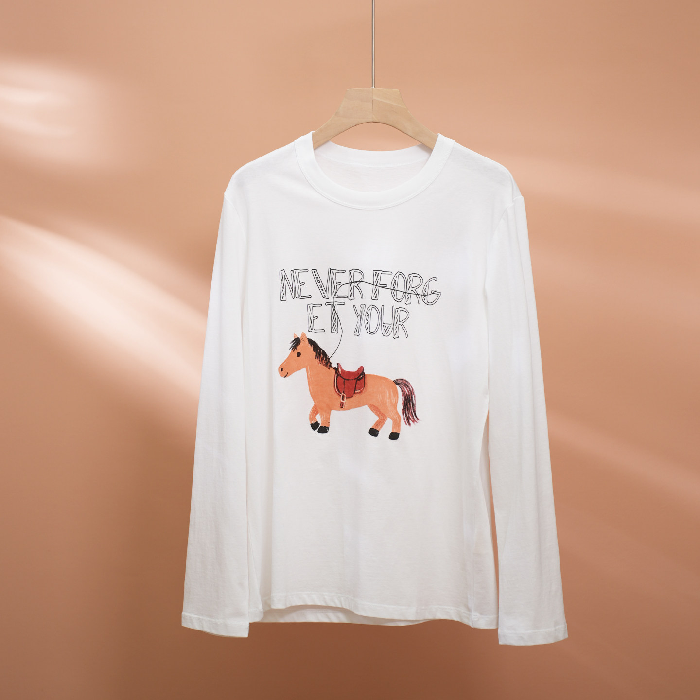 柔透气卡通纯棉长袖T马年新年限定~小马印花纯棉卡通T恤