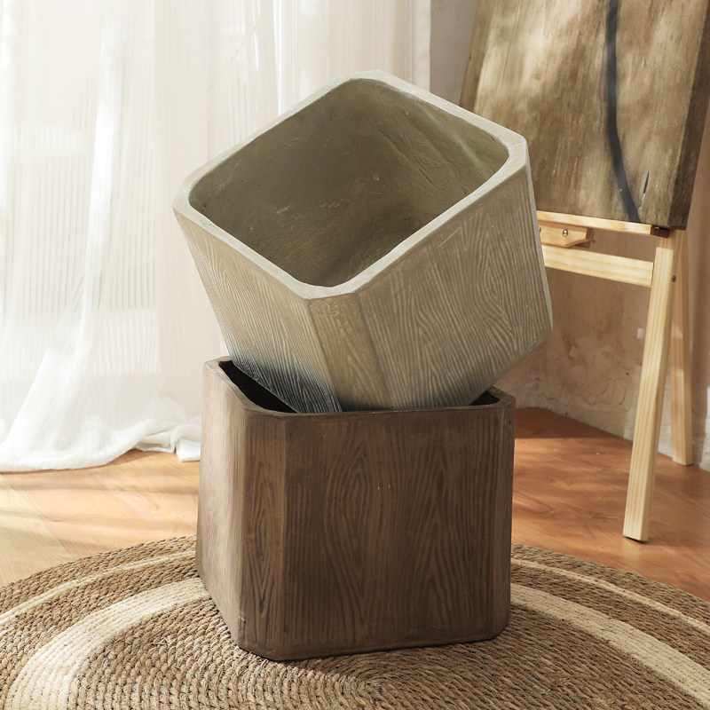 仿古怀旧木纹理四方大号镁泥花盆落地酒店商场花园琴叶榕绿植花卉,鲜花速递/花卉仿真/绿植园艺,花盆,淘宝优惠券,粉丝福利购,淘宝优惠卷