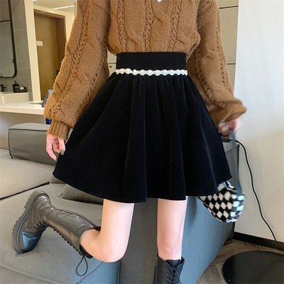 0半身裙大码高腰冬季百褶a字