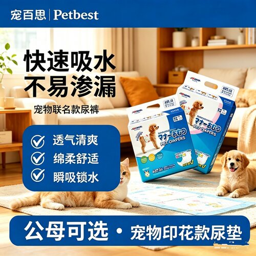 穿戴式公母分款防漏狗生理裤纸尿裤尿不湿加厚免洗大码高吸型