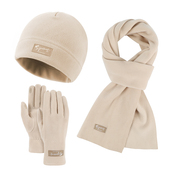 抓绒帽子围脖手套三件套装 秋冬天户外保暖护耳男女士滑雪帽骑行帽