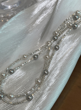 贝珠碎银几两波光粼粼锁骨链满天星珍珠项链女感礼物