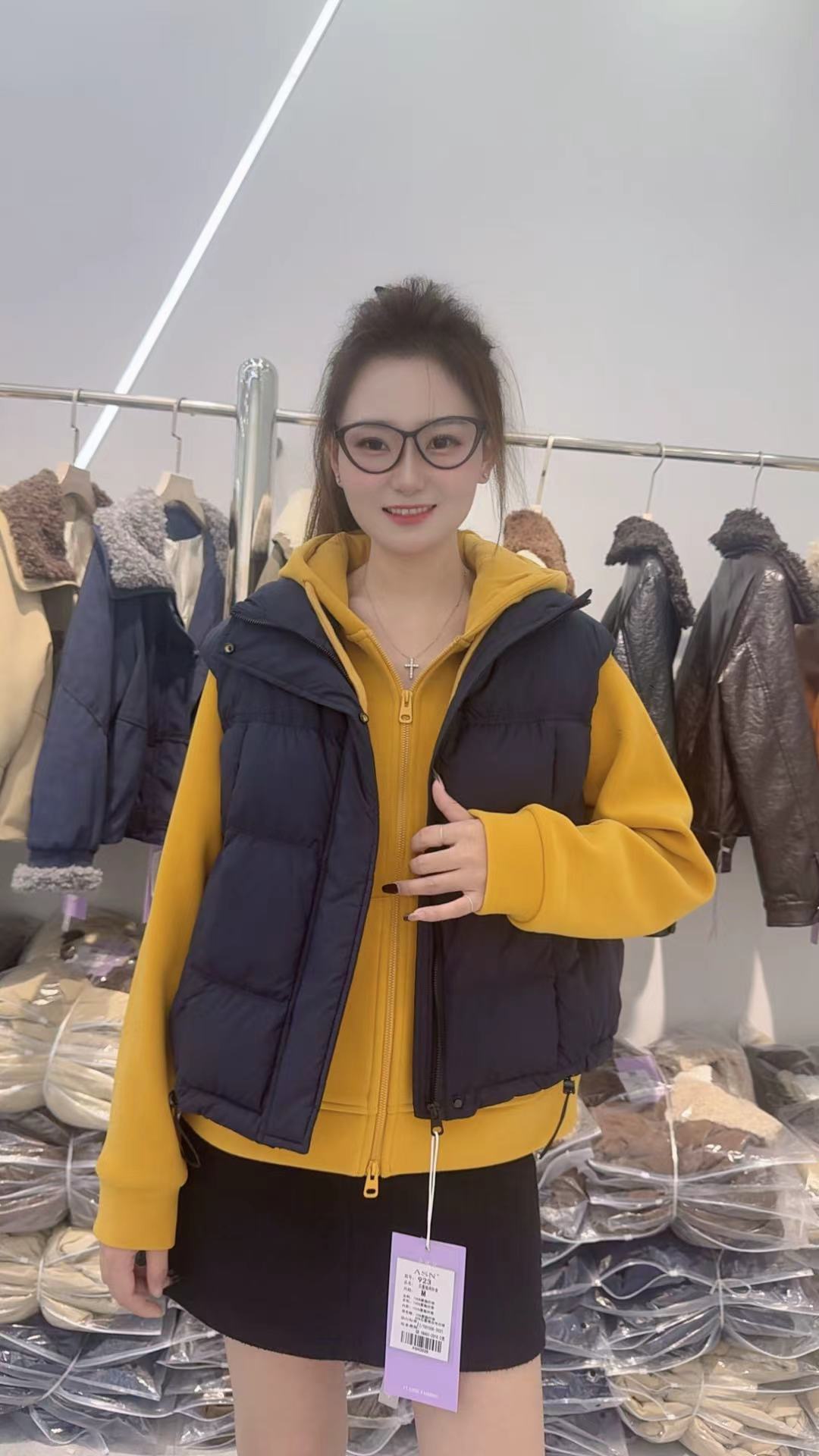 秋冬棉马甲+连帽卫衣两件套女 韩版宽松保暖叠穿套装 减龄显瘦