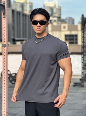 Light Weight肌肉运动280g重磅健身短袖男篮球垫肩显壮速干T恤