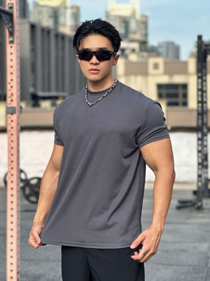 Light Weight肌肉运动280g重磅健身短袖男篮球垫肩显壮速干T恤