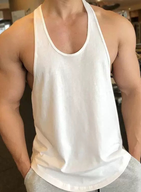 Light Weight运动健身工字纯棉背心速干显大美式训练坎肩撸铁跑步