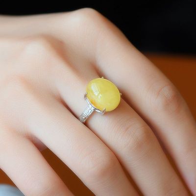 男女款S925纯银四爪镶嵌戒指空托