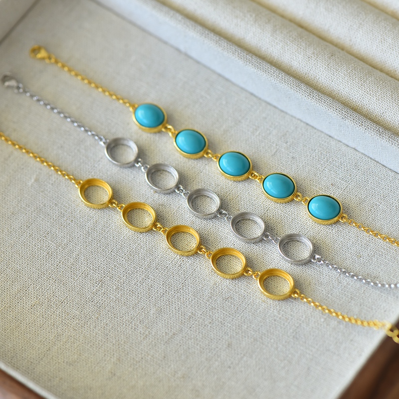 男女款925纯银宝石镶嵌手链空托