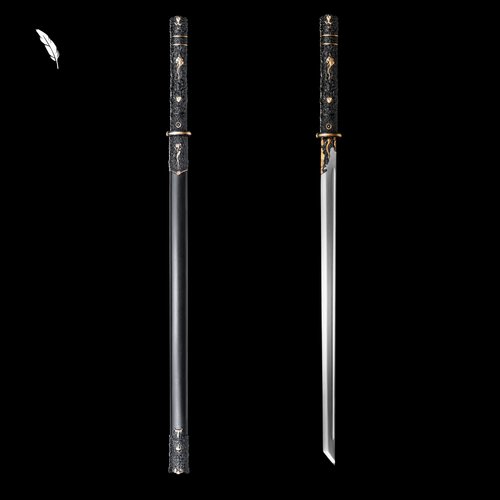 花纹钢中国唐刀剑唐横刀长刀金属柄龙泉一体绣春户外防身件未开刃