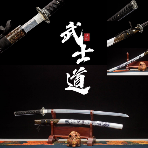 赛博朋克武士刃剑道居合武术练习高锰钢一体打刀防身冷兵器未开刃