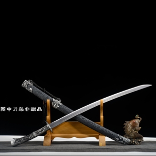 弯刀绣春刀龙泉清刀雁翎刀花纹钢蒙古刀一体宝刀家居摆设未开刃