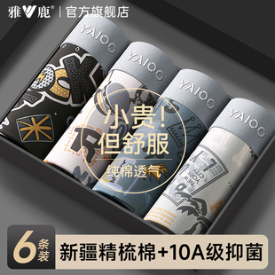 内裤 衩抗菌裆2025新款 男生纯棉平角短裤 透气四角裤 头男款 雅鹿男士