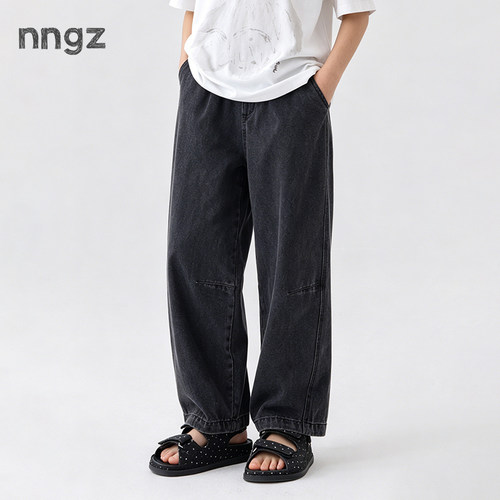 NNGZ26夏季新款女童9分牛仔裤洋气时髦儿童百搭阔腿裤童装休闲裤