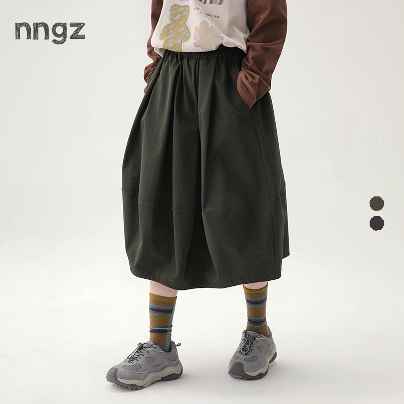 NNGZ山系户外女童廓形半身裙秋季洋气百搭儿童灯笼裙童装休闲裙子图片