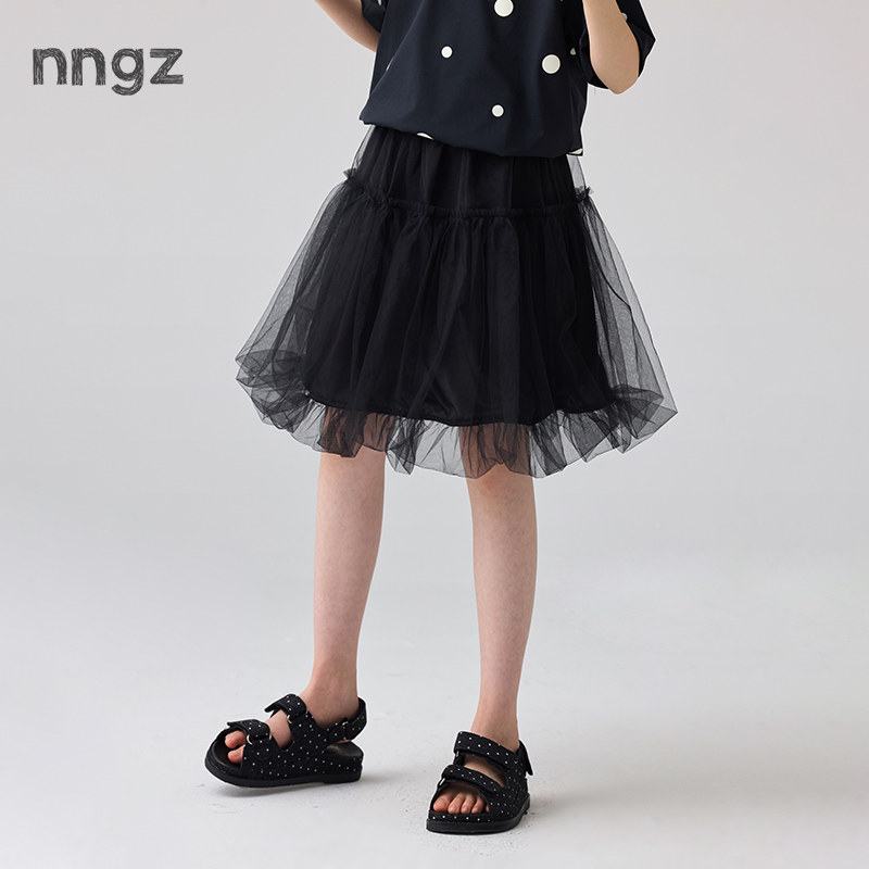 NNGZ设计师风女童网纱半身裙26夏季新款洋气时髦蓬蓬裙廓形蛋糕