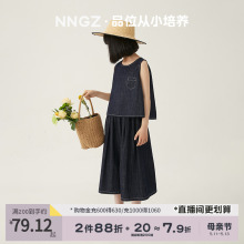 NNGZ夏季女童牛仔套装洋气时髦儿童背心裙裤宽松休闲童装两件套