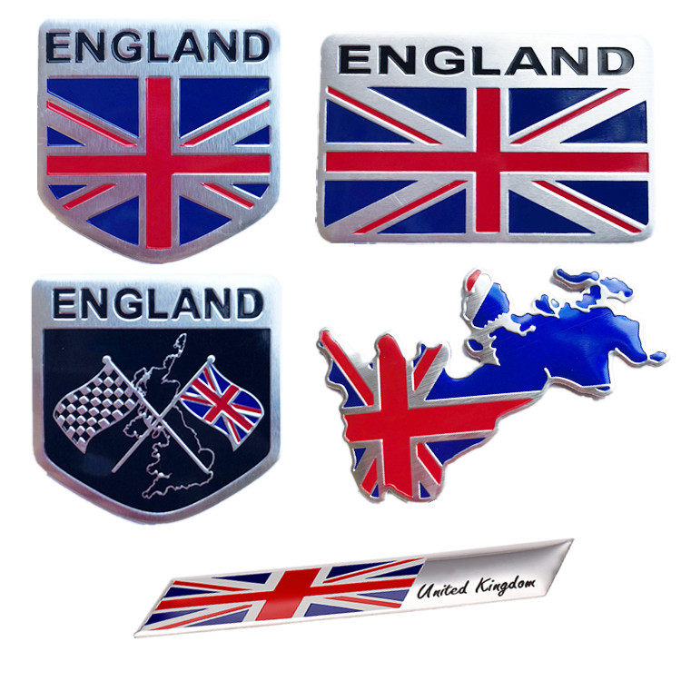 英国国旗米字旗标拉丝个性汽车改装装潢车身贴金属3d立体车贴
