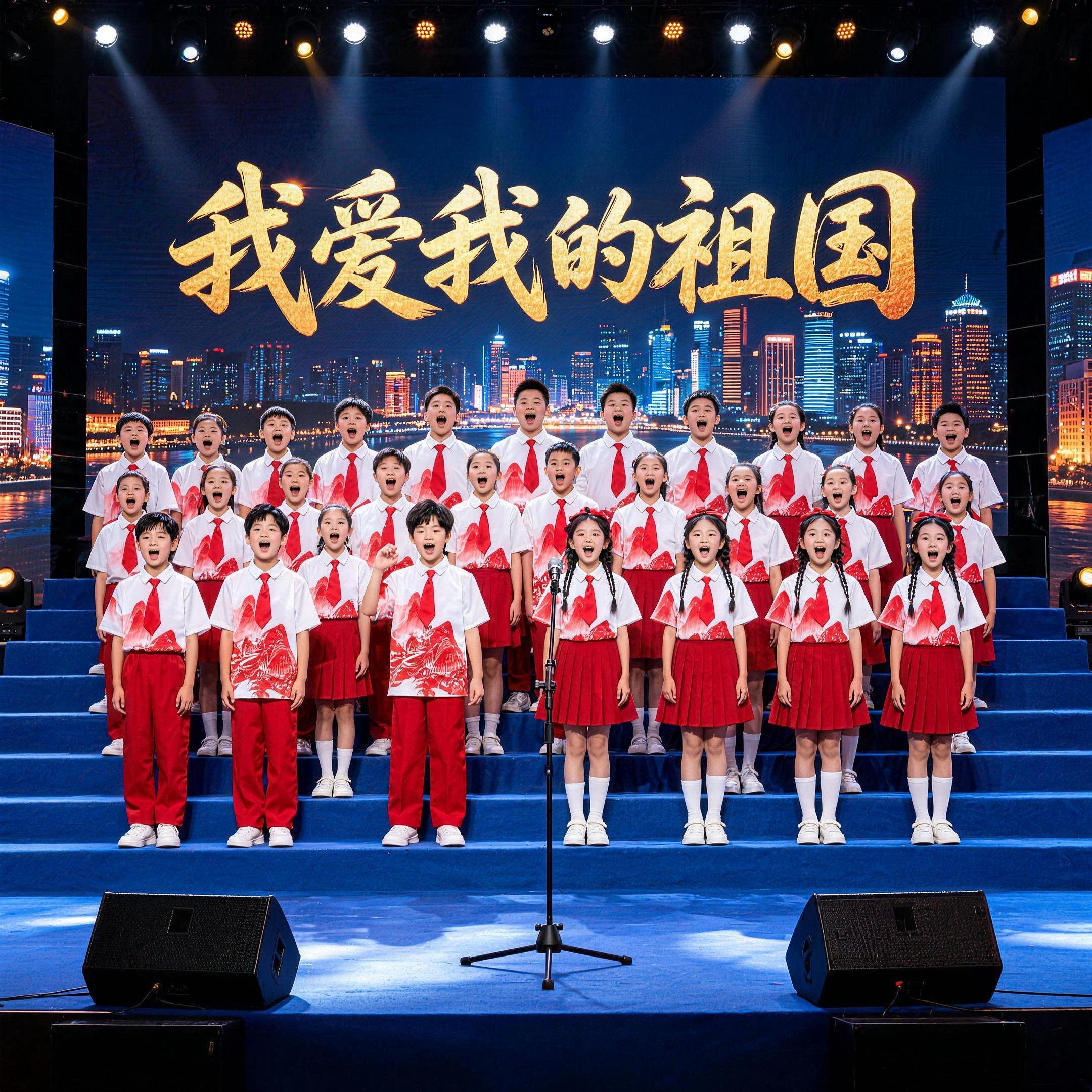 儿童合唱表演服中小学生中国风大合唱团爱国朗诵演讲比赛演出服装