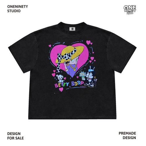 桃子 Studio 2024夏季新款贝蒂小姐卡通印花 小众潮流设计短袖T恤